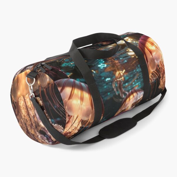 Item preview, Golden Bioluminescent Jellyfish Underwater Fantasy designed and sold by IntelliMindDesigns.