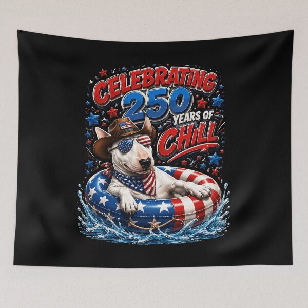 Item preview, Patriotic Dog Celebration 250 Years of Chill Vintage Style designed and sold by FormalDehyena.