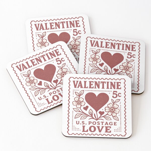 Artikelvorschau, Vintage Valentine Love Postage Stamp entworfen und verkauft von WillowPages.