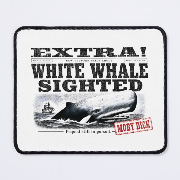 Item preview, Moby Dick White Whale Sighted Retro Newspaper Extra Parody designed and sold by Fenay Designs.