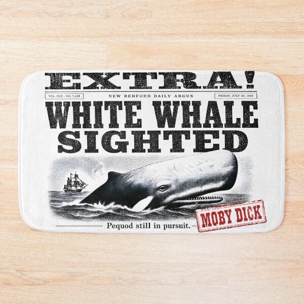 Item preview, Moby Dick White Whale Sighted Retro Newspaper Extra Parody designed and sold by Fenay Designs.
