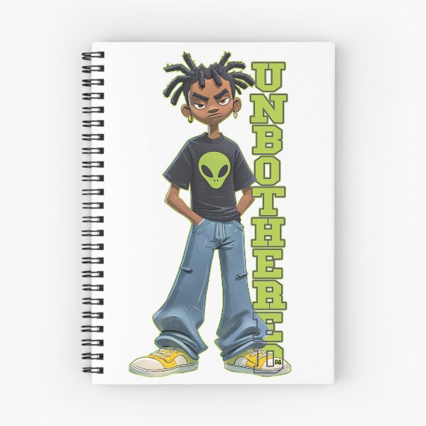 Item preview, Unbothered Vintage Varsity Cartoon Boy Alien Shirt Baggy Jeans Streetwear Graphic designed and sold by DesignArtist.ia.