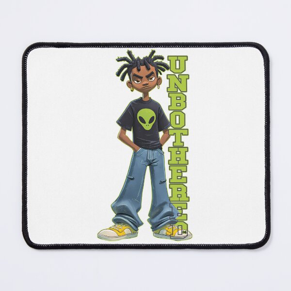Item preview, Unbothered Vintage Varsity Cartoon Boy Alien Shirt Baggy Jeans Streetwear Graphic designed and sold by DesignArtist.ia.