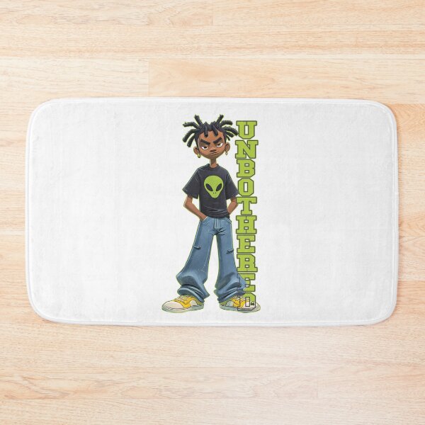 Item preview, Unbothered Vintage Varsity Cartoon Boy Alien Shirt Baggy Jeans Streetwear Graphic designed and sold by DesignArtist.ia.