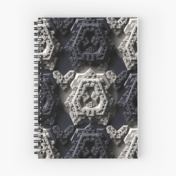 Item preview, 3D Embossed Charcoal Silver Geometric Fractal designed and sold by IntelliMindDesigns.
