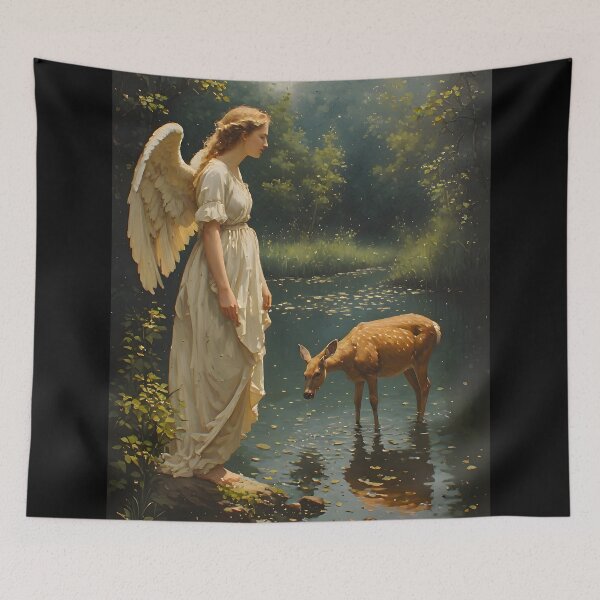Item preview, An angel, a deer and a lake designed and sold by Aleksandar Kostjuk.