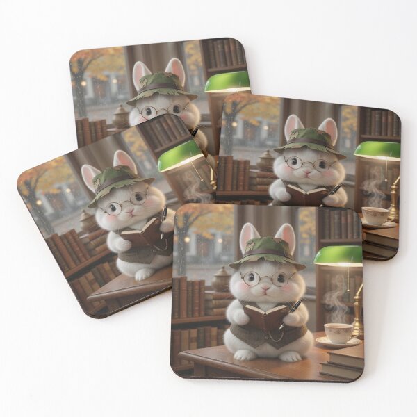 Item preview, Cute Bookworm Rabbit in Rainy Library designed and sold by lovelistivkaa.