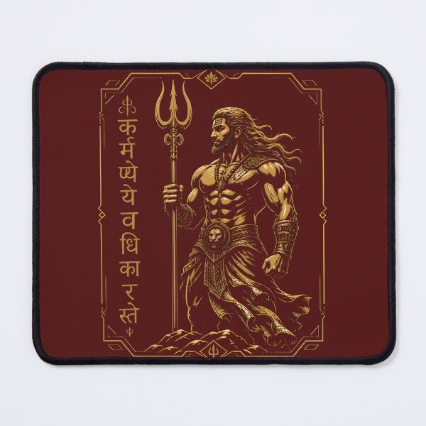 Item preview, Lord Shiva Mahadev with Karmanye Vadhikaraste Shloka Art designed and sold by RoyalEarthstore.