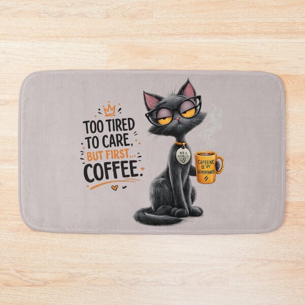 Item preview, My Coffee, My Rules – Grumpy Black Cat | Funny Coffee Lover Shirt designed and sold by aminomen.