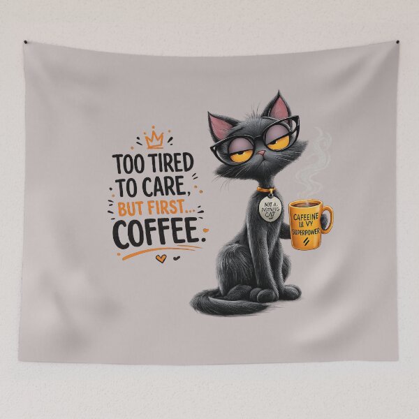 Item preview, My Coffee, My Rules – Grumpy Black Cat | Funny Coffee Lover Shirt designed and sold by aminomen.
