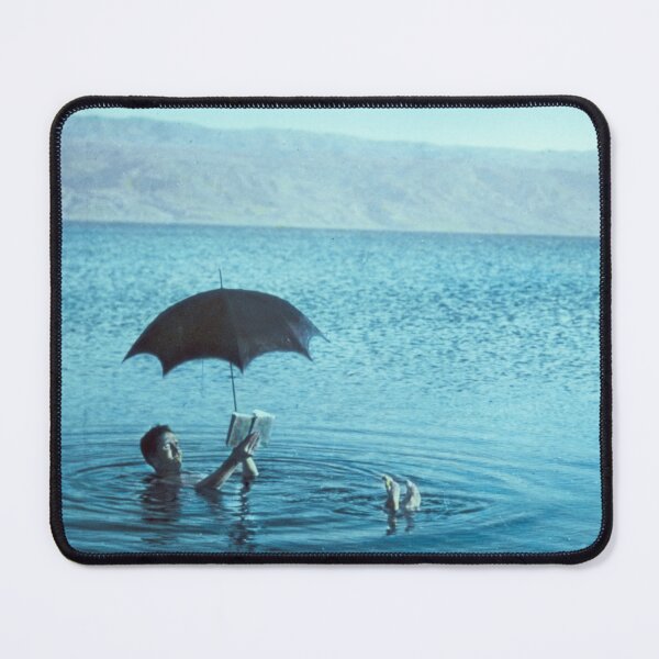 Item preview, Vintage Man with book and sunshade floating to show buoyancy of the Dead Sea photograph designed and sold by Jéanpaul  Ferro.