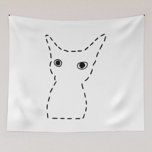 Item preview, Funny Clueless confused outline of kitty designed and sold by PickleFishPasta.