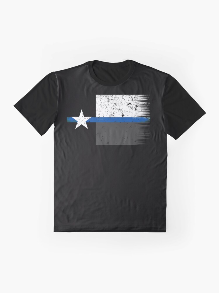 Men's - T-Shirt - Thin Blue Line Flag, White / Small