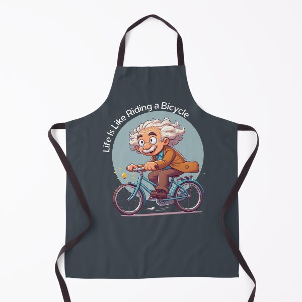 Item preview, "Life Is Like Riding a Bicycle" Einstein (Blue background) designed and sold by MusesWhispers.
