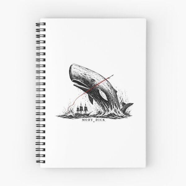 Item preview, Moby Dick Breaching Sperm Whale Red Harpoon Line Sketch Art designed and sold by Fenay Designs.