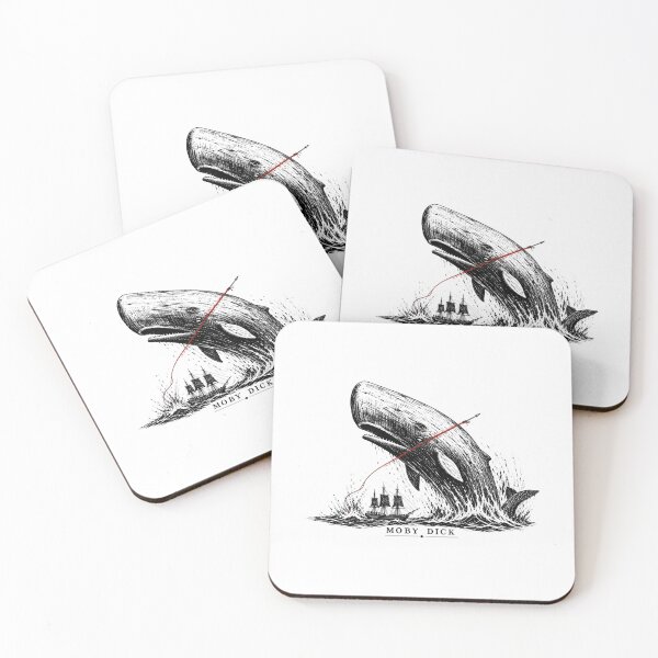 Item preview, Moby Dick Breaching Sperm Whale Red Harpoon Line Sketch Art designed and sold by Fenay Designs.