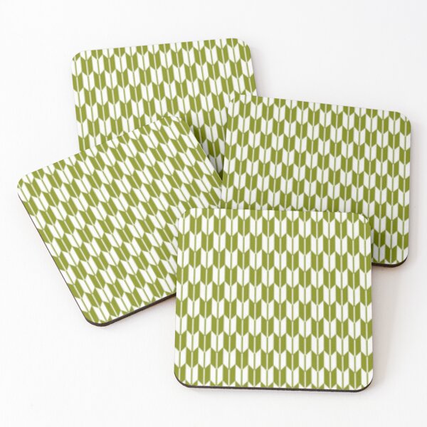 Item preview, Japanese Yagasuri Arrow Pattern - Traditional Olive Green and White designed and sold by vekotpu.