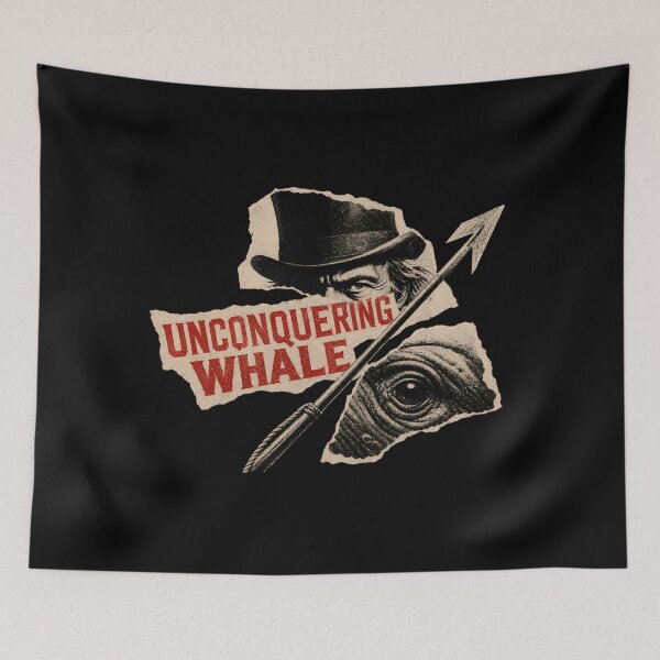 Item preview, Captain Ahab Unconquering Whale Torn Paper Moby Dick Art designed and sold by Fenay Designs.