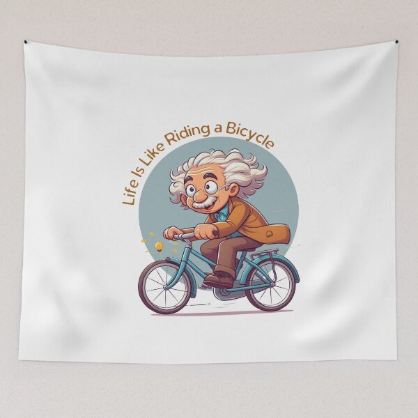 Item preview, "Life Is Like Riding a Bicycle" Einstein designed and sold by MusesWhispers.