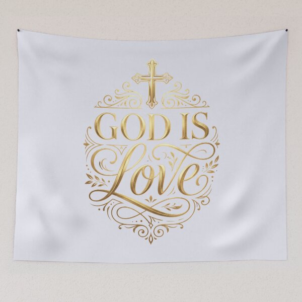 Item preview, "God Is Love",  A beautiful reminder that God’s love is at the centre of everything. designed and sold by KINGDOM GOLD STUDIO.