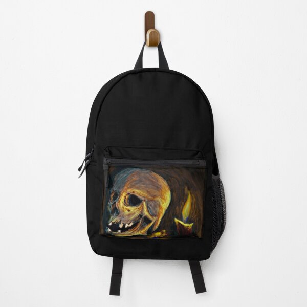 Item preview, Creepy skull in a dark place with a candle and coins designed and sold by Witseart.