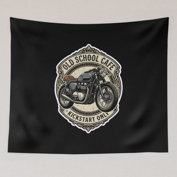 Item preview, Old School Cafe Racer Classic Motorcycle Vintage Emblem designed and sold by EKHOAISTORE.