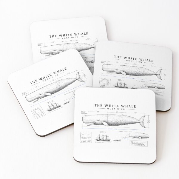 Item preview, The White Whale Moby Dick Technical Blueprint Diagram Art designed and sold by Fenay Designs.