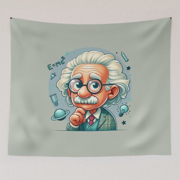 Item preview, Albert Einstein Portrait (Dark Background) designed and sold by MusesWhispers.