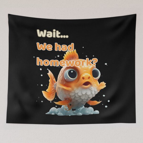 Item preview, Funny Goldfish T-Shirt College Student Homework Joke Back to School Gift for Tired Teenager designed and sold by E20STUDIO.