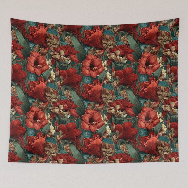 Item preview, Ornamental Amaryllis  - Botanical Garden Pattern   - Christmas Gifts For Him designed and sold by RoyalStarsPatts.