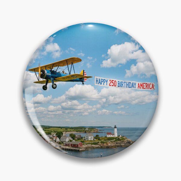 Item preview, Plane Banner Happy 250 Birthday America designed and sold by Home Decor Art.