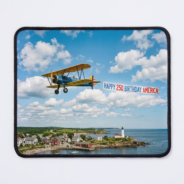 Aperçu de l'œuvre Plane Banner Happy 250 Birthday America créée et vendue par Home Decor Art.