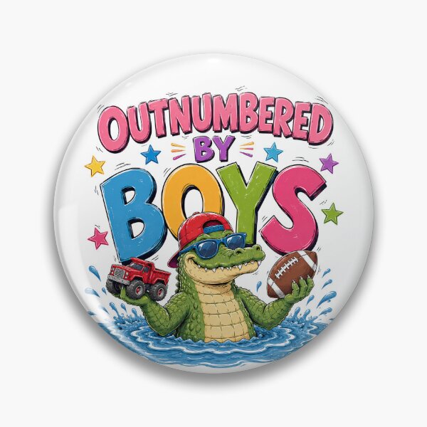Item preview, Outnumbered By Boys Funny Gator Boy Mom Art designed and sold by VGAfanatic.
