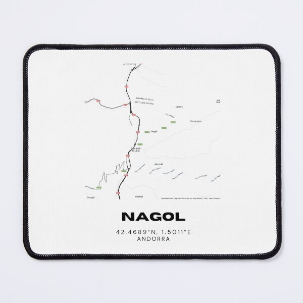 Item preview, Nagol Map Print | Minimalist Road Map of Nagol, Andorra designed and sold by RM-Journey.