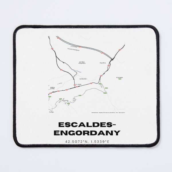 Item preview, Escaldes-Engordany Map Print | Minimalist Road Map of Escaldes-Engordany, Andorra designed and sold by RM-Journey.