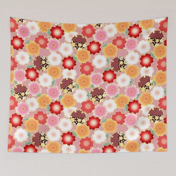 Item preview, Japanese Sakura Cherry Blossom Pattern - Pink Chiyogami Yuzen Wagara designed and sold by vekotpu.