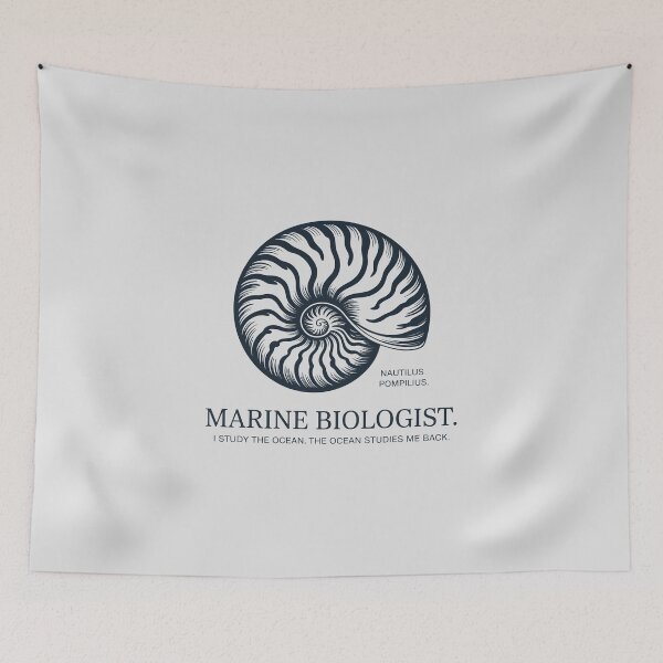 Item preview, Marine Biologist Nautilus Shell Ocean Science Quote designed and sold by Enea Kelo.