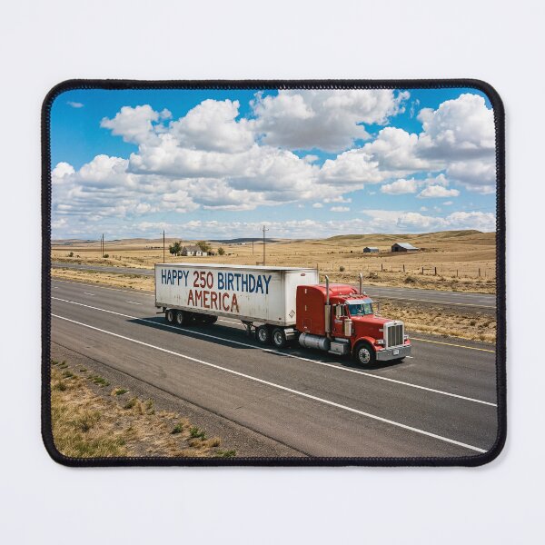 Item preview, Tractor Trailer Truck Happy 250 Birthday America designed and sold by Home Decor Art.