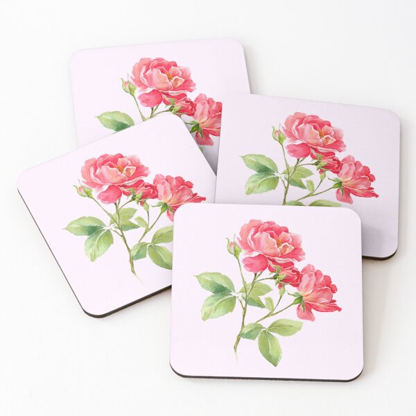 Item preview, Watercolor Pink Rose Branch designed and sold by SweetLilith.