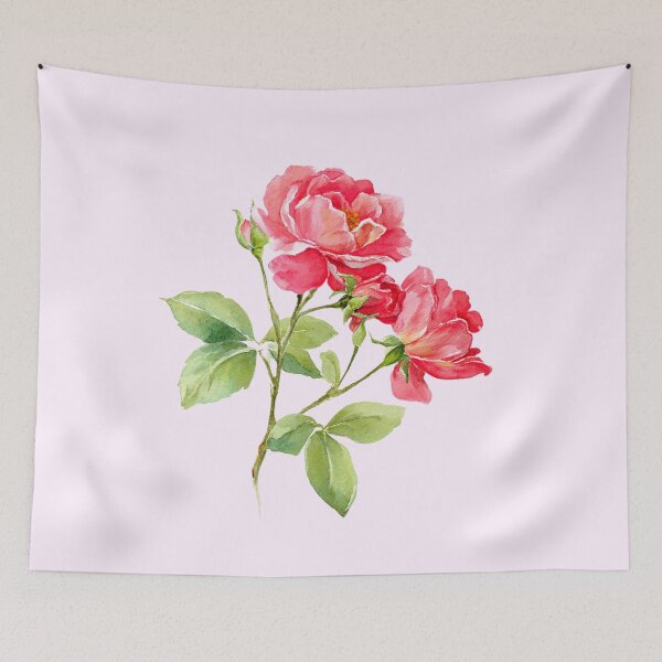 Item preview, Watercolor Pink Rose Branch designed and sold by SweetLilith.