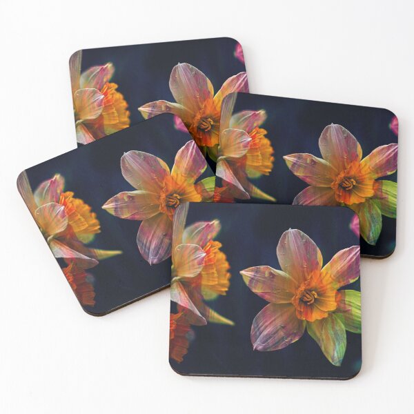 Item preview, Bright Daffodils on Dark Background | Floral Wall Art designed and sold by WitchyBotanicaArt.