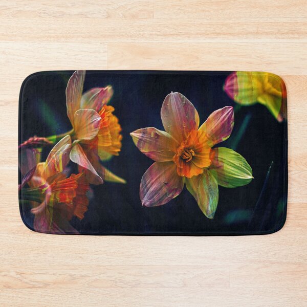 Item preview, Bright Daffodils on Dark Background | Floral Wall Art designed and sold by WitchyBotanicaArt.