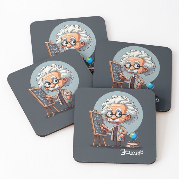 Item preview,  Albert Einstein Cartoon (Blue Background) designed and sold by MusesWhispers.