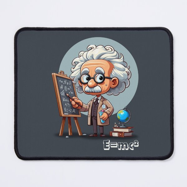 Item preview,  Albert Einstein Cartoon (Blue Background) designed and sold by MusesWhispers.