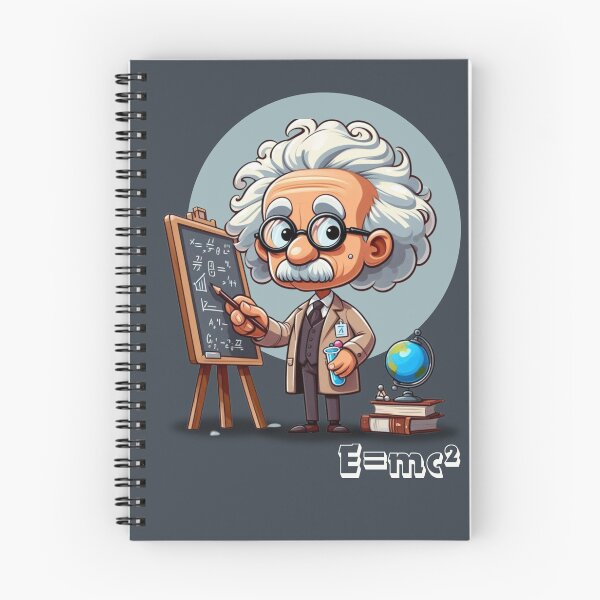 Item preview,  Albert Einstein Cartoon (Blue Background) designed and sold by MusesWhispers.