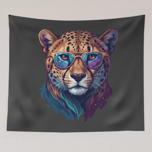 Item preview, Cool Leopard Wearing Retro Sunglasses Pop Art Portrait designed and sold by artscripts.