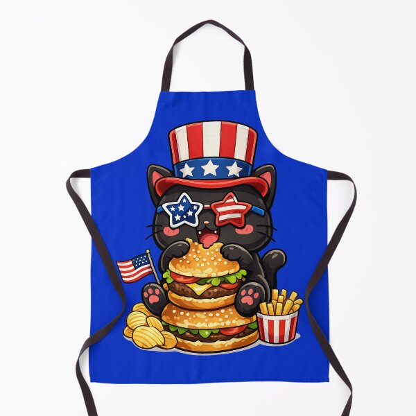 Item preview, Patriotic Black Cat Eating Burger designed and sold by NovaCraft.