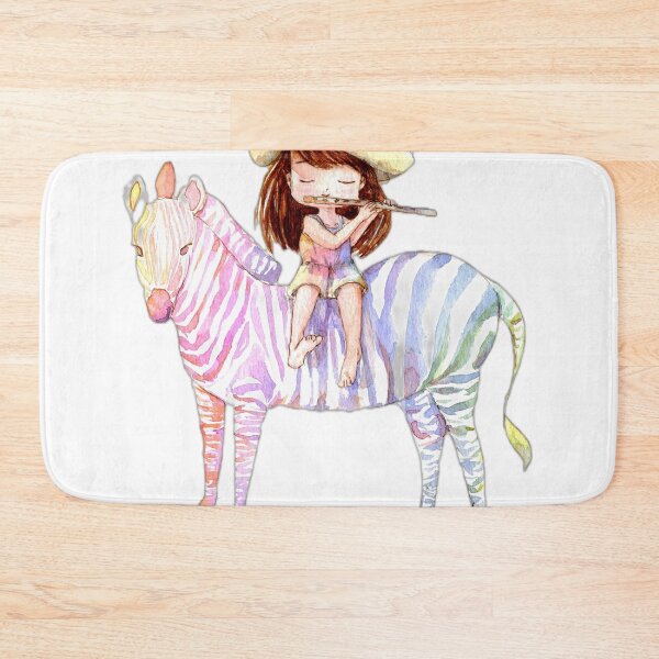 Item preview, Cute Girl Riding a Pastel Zebra designed and sold by DailyDoodlesBySumbul.