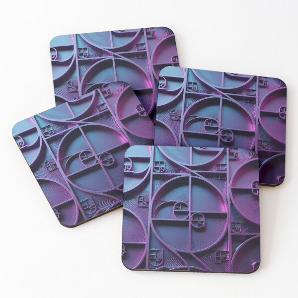Item preview, 3D Embossed Purple Blue Concentric Geometric Rings designed and sold by IntelliMindDesigns.