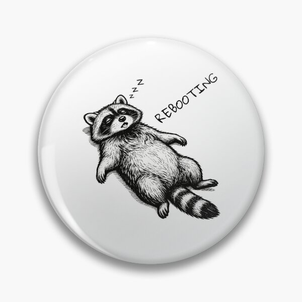 Item preview, Rebooting Raccoon – Low Battery Mood designed and sold by moodiecatshop.